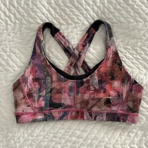 Lululemon Stash N' Run Bra Sun Dazed Multi Pink / Super Dark